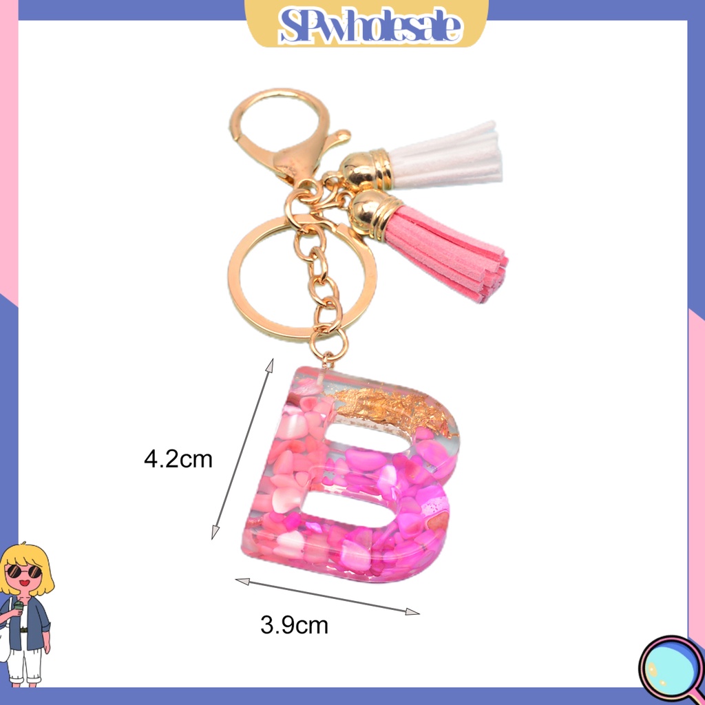 <SPwholesale> Móc Khóa Hình Vỏ Sò / Chữ Cái Có Dây Tua Rua Cho Nữ
