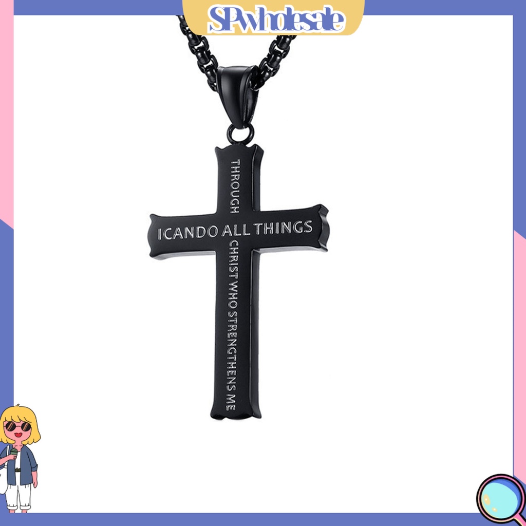 &lt;SPwholesale&gt; Vòng cổ Mặt Thánh Giá Phong Cách Hip hop Cổ Điển Cho Nam