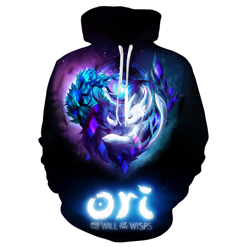 Mới Áo Khoác Hoodie Chui Đầu In Hình GAME Ori and the Will of the Wisps Phong Cách Thể Thao Thời Trang Unisex