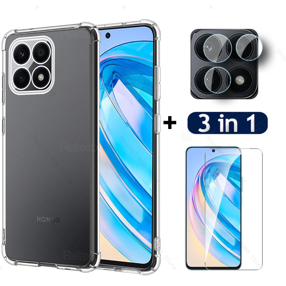 Ốp Điện Thoại Kính Cường Lực 3 Trong 1 Chống Rơi Cho Honor X8a 4G X8 A X 8a HonorX8a