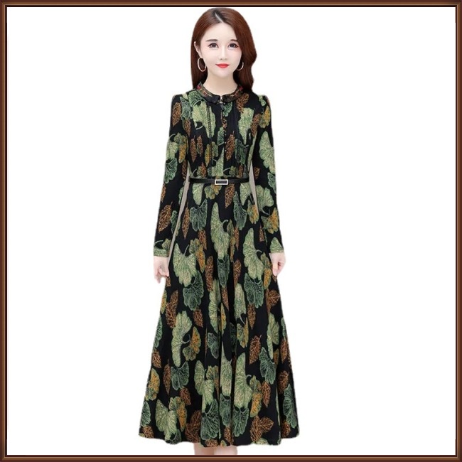 Đầm Midi Tay Dài Dáng Ôm In Họa Tiết Hoa Xinh Xắn Thời Trang Cho Nữ