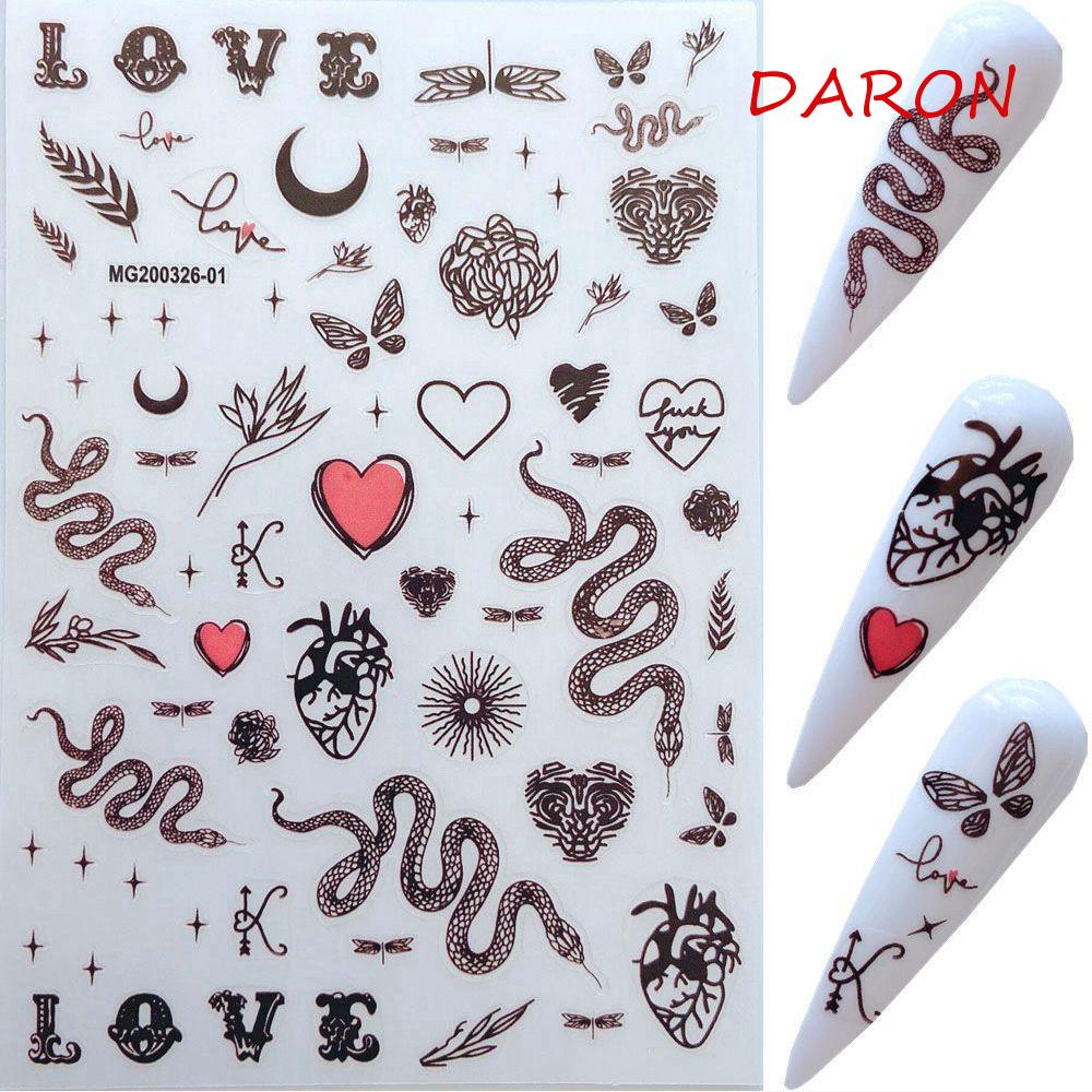 Miếng Dán Trang Trí Móng Tay Dạng Trượt Màu Đen DIY