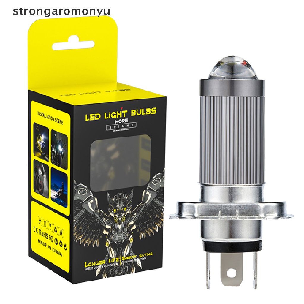 Đèn Pha LED H4 BA20D Ánh Sáng Trắng / Vàng 9-80V 15W Chuyên Dụng Cho Xe Mô Tô