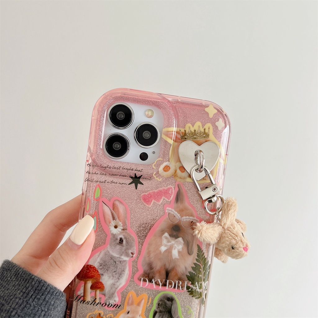 Ốp Điện Thoại TPU Dẻo Trong Suốt Họa Tiết Hoạt Hình Gấu / Thỏ Dễ Thương Chống Rơi Cho iphone 14 Pro Max 13 12 11