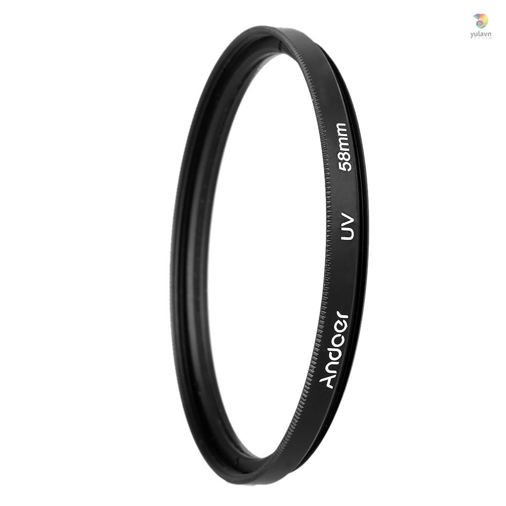 Bộ Lọc Bảo Vệ Ống Kính Siêu Mỏng Cho Máy Ảnh DSLR yula) Andoer 58mm UV-Violet 58mm