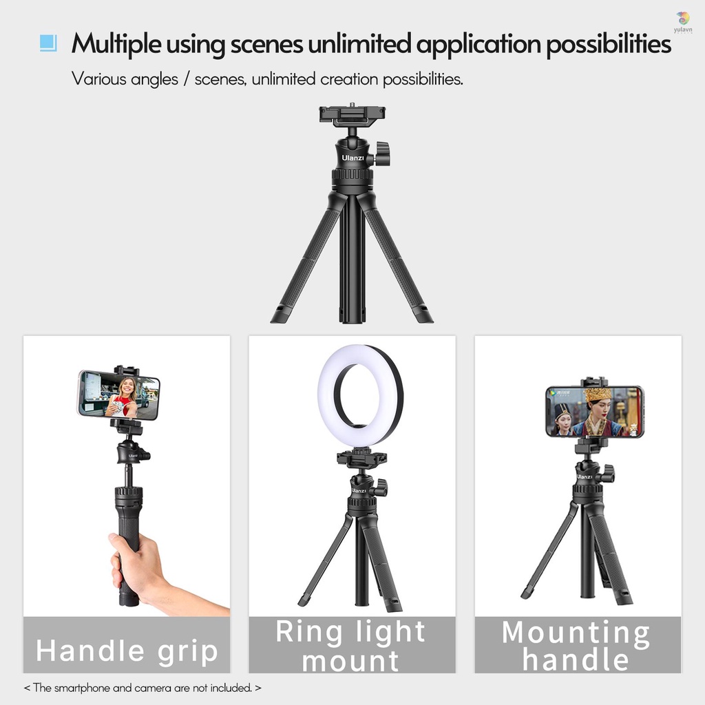 Giá Đỡ Ba Chân Có Thể Kéo Dài Ulanzi MT-34 1 / 4 Inch Xoay 360 Độ Kèm Ốc Vít 1 / 4 Inch Chuyên Dụng Chụp Ảnh Selfie° Bộ Chuyển Đổi Bóng Điều Chỉnh Được Hình Chữ V Chuyên Dụng Cho Gậy Đánh Bóng