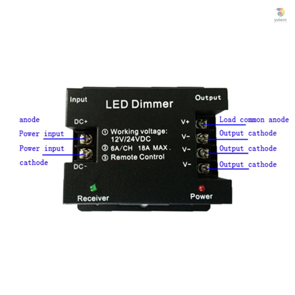 Công Tắc Điều Chỉnh Độ Sáng Đèn LED DC 12V-24V 18A PWM