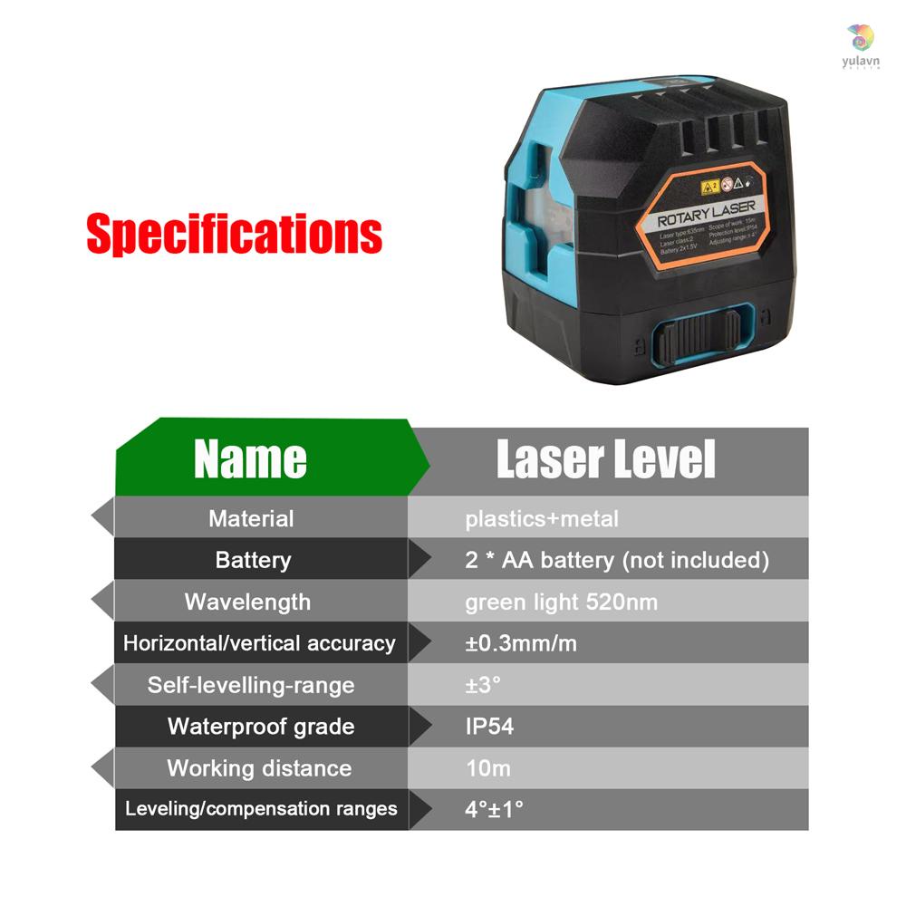 Đèn Laser 4 Tia Laser 2 Đường Dọc Màu Xanh Lá Cây Độ Sáng Cao Di Động Tiện Dụng 2 Đường Dọc° Dụng Cụ Nâng Chiều Cao Gạch Men / Cửa Sổ Tự Dính Tiện Dụng