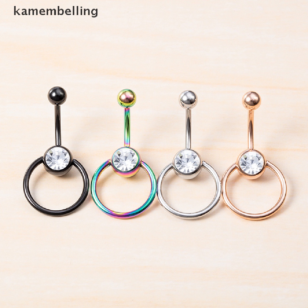 Kamembelling Khuyên Rốn Bằng Thép Không Gỉ Đính Đá Helix