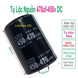 Tụ lộc nguồn 470uf 450v dc mới màu đen - linhkien hd