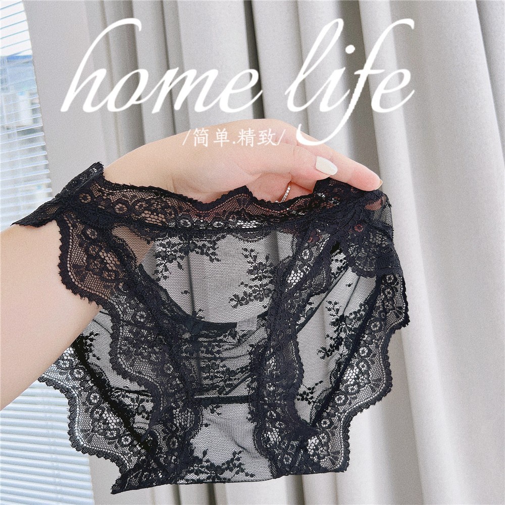 Quần Lót Cotton Mềm Mại Lưng Thấp Phối Ren Hoa Nhỏ Thoáng Khí Thoải Mái Gợi Cảm Cho Nữ