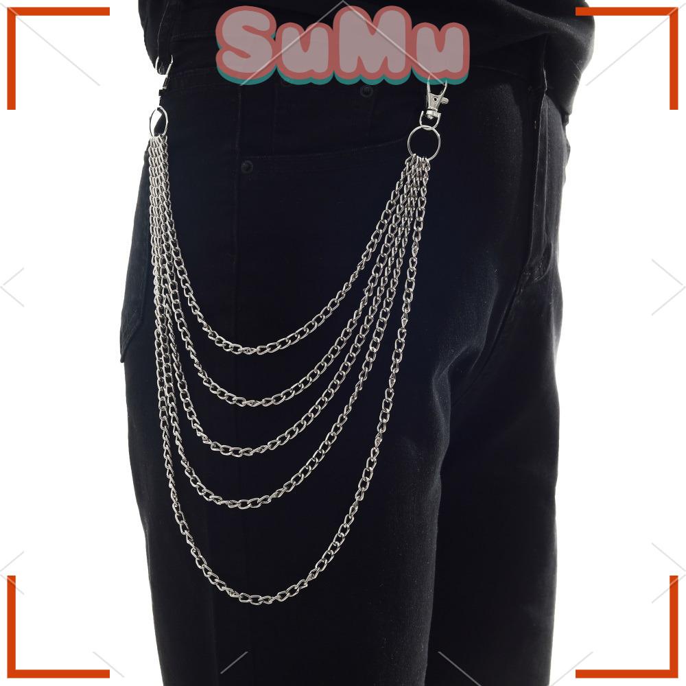 Sumu Phụ Kiện Móc Khóa Quần Jean Nhiều Lớp Phong Cách Gothic