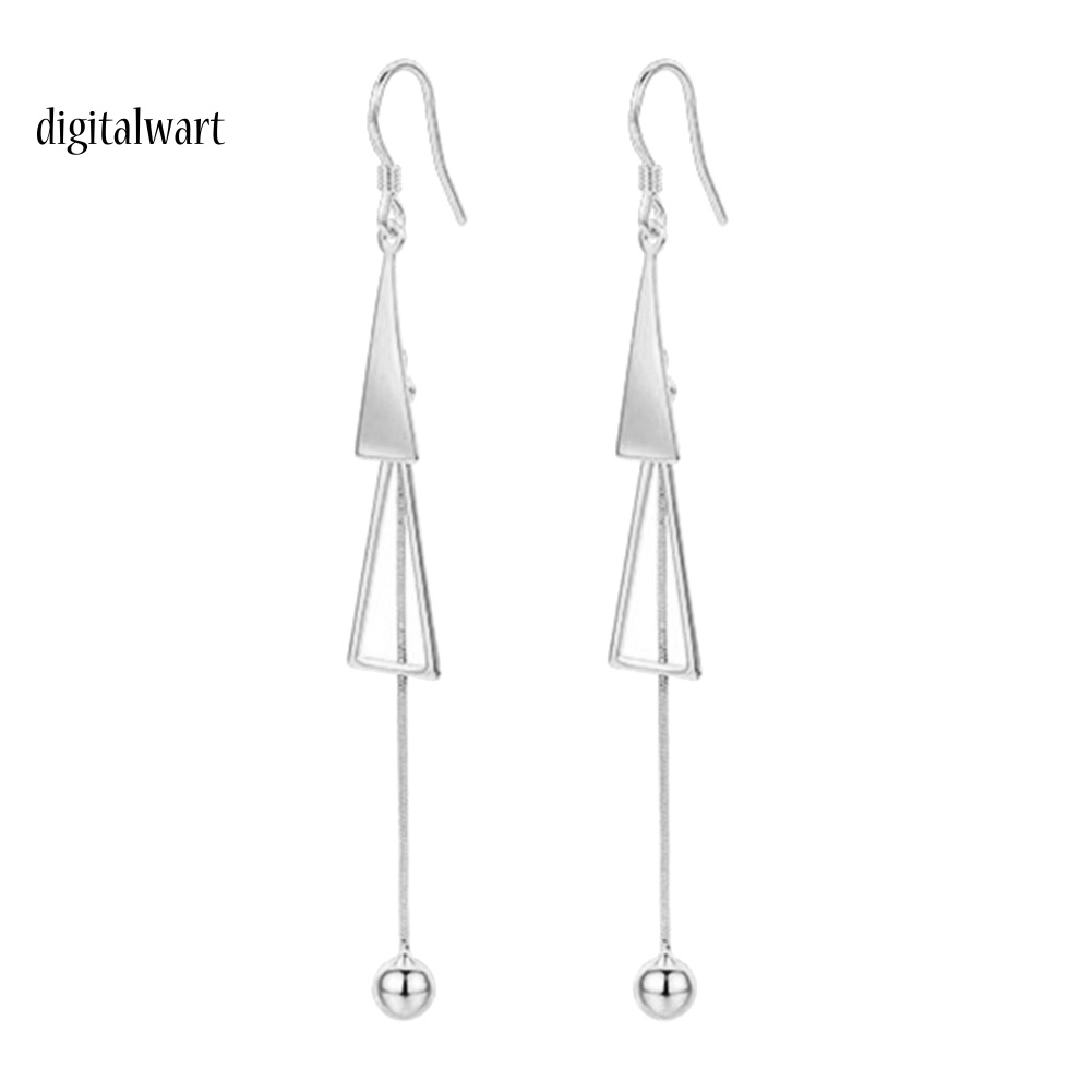 Kỹ Thuật Số| Đôi Bông Tai Dáng Rơi Họa Tiết Hình Tam Giác Thời Trang Cho Nữ