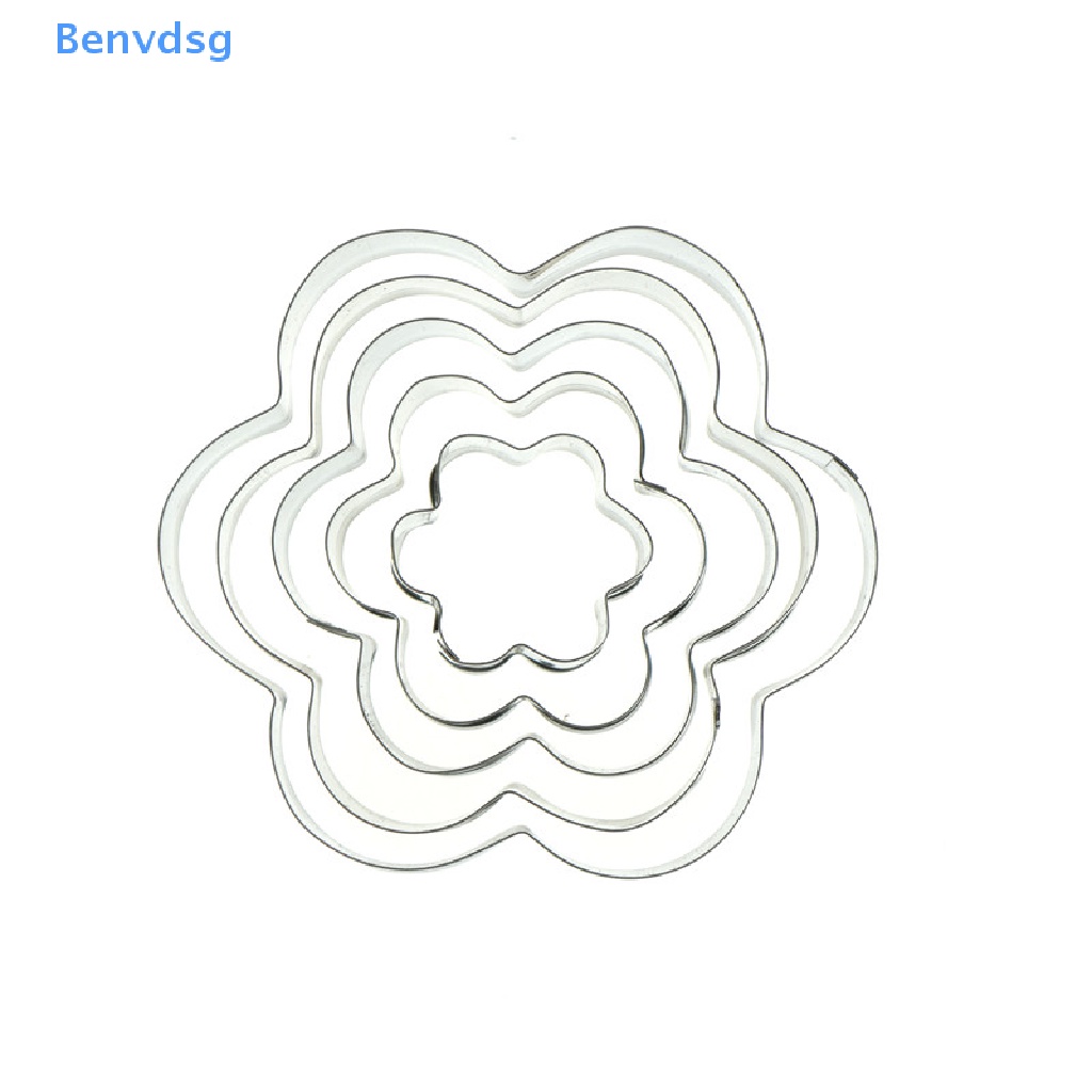 Bộ 5 Khuôn Cắt Bánh Quy Bằng Thép Không Gỉ Hình Bông Hoa