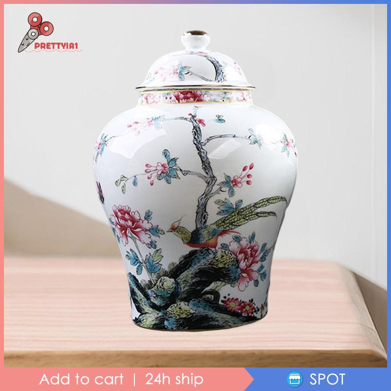 Lọ Gốm Sứ Đựng Gừng Prettyia1 Có Nắp Đậy Trang Trí Phòng Khách / Tiệc Tùng