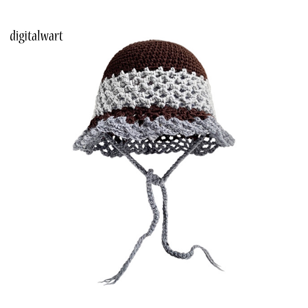 Kỹ Thuật Số| Mũ Bucket Dệt Kim Vành Tròn Màu Sắc Thời Trang Cho Nữ
