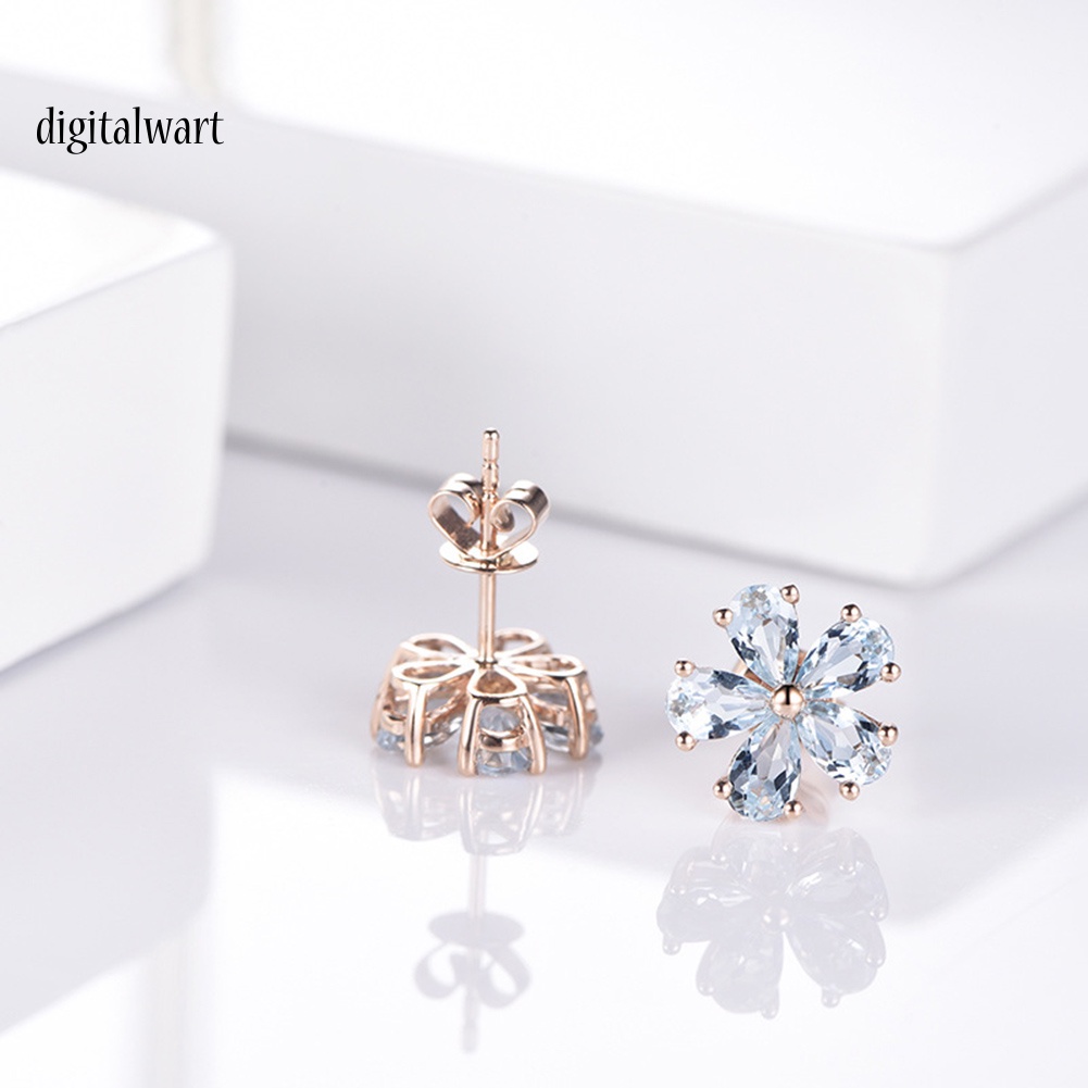 Kỹ Thuật Số| Khuyên Tai Nữ Trang Dáng Dài Đính Đá Pha Lê Hình Giọt Nước