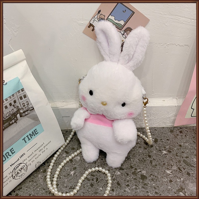 Túi Đeo Chéo Vai Hình Thỏ Hoạt Hình Có Khóa Kéo Thời Trang Dễ Thương Cho Nữ