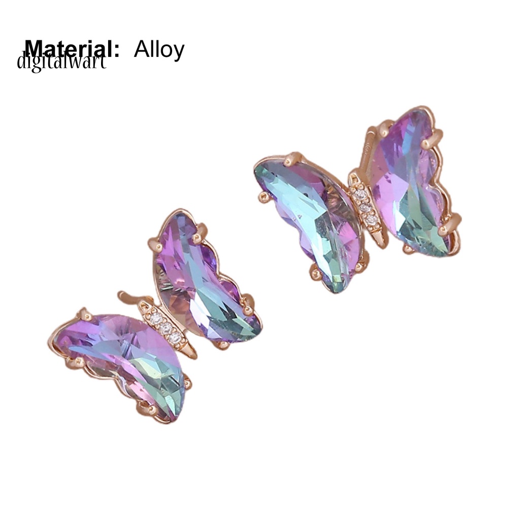 Kỹ Thuật Số| 1 Cặp Bông Tai Hình Bướm Màu Sắc Gradient Ngọt Ngào Lâu Trôi Dành Cho Nữ