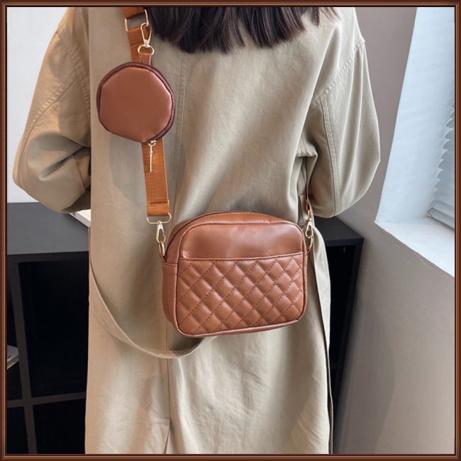 Túi Đeo Chéo Bằng Da Pu Màu Trơn Đơn Giản Thời Trang Cho Nữ