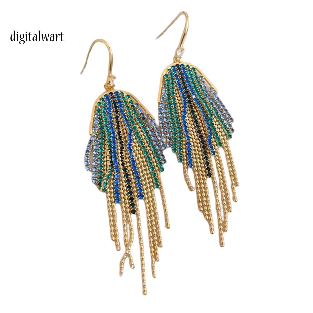 Kỹ Thuật Số| 1 Đôi Bông Tai Dáng Dài Đính Đá Nhiều Màu Phong Cách Bohemian