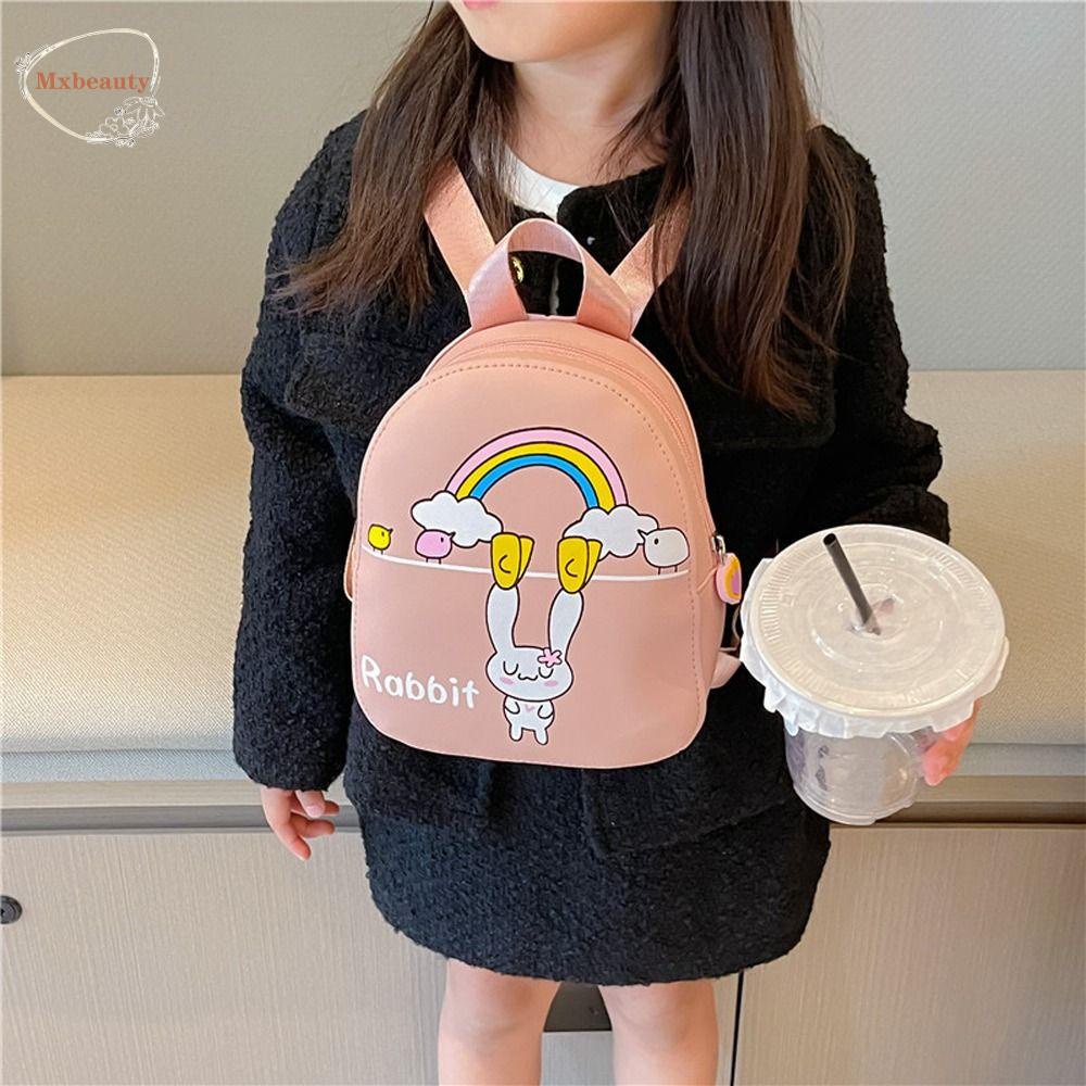 Mxbeauty Ba Lô Da PU Đựng Tiền Xu Hình Chuột Mickey / Mèo Kitty / Dâu Tây Dễ Thương Cho Bé Gái