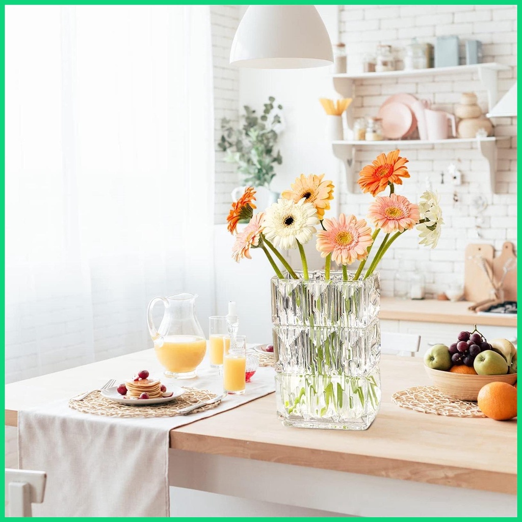 Kính Bình Hoa Thủy Tinh Trong Suốt 7.87 Inch Dùng Trang Trí Xinh Xắn