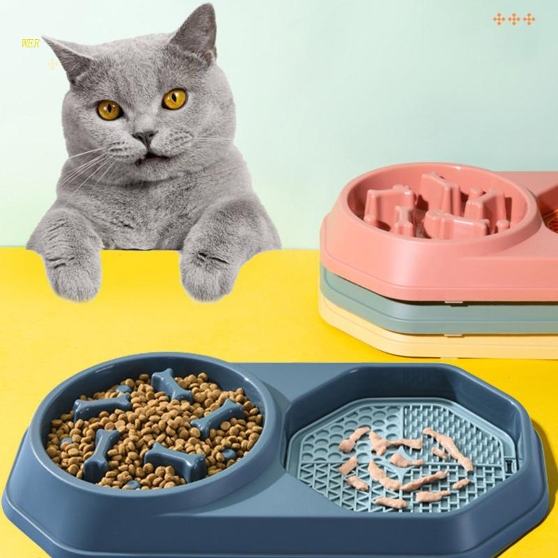 Bát Đựng Thức Ăn 2 Trong 1 Giúp Chống Kẹt Tay Dành Cho Chó