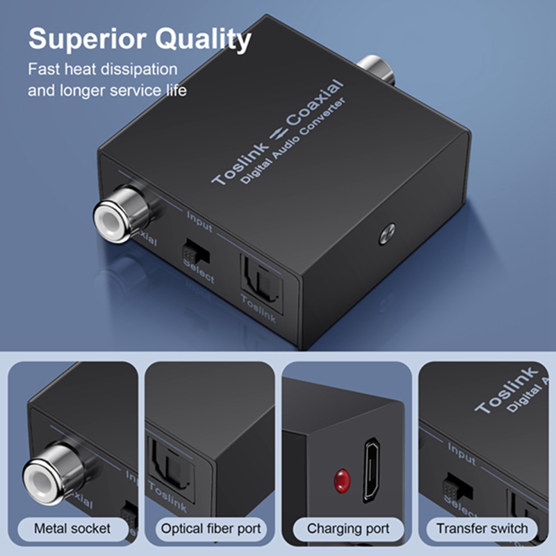 Bộ Chuyển Đổi Âm Thanh Kỹ Thuật Số RCA Sangslink SPDIF Toslink