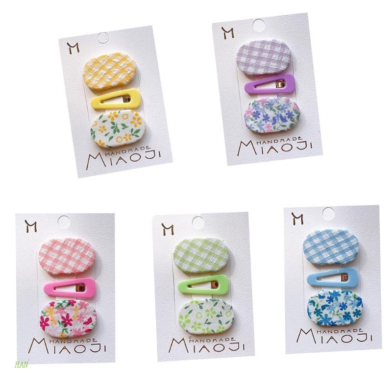 Bộ 3 Kẹp Tóc Hình Oval Họa Tiết Hoa Xinh Xắn Cho Nữ