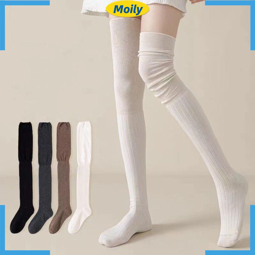 1 Đôi Tất Cotton Dài Qua Gối Thời Trang Cho Nữ