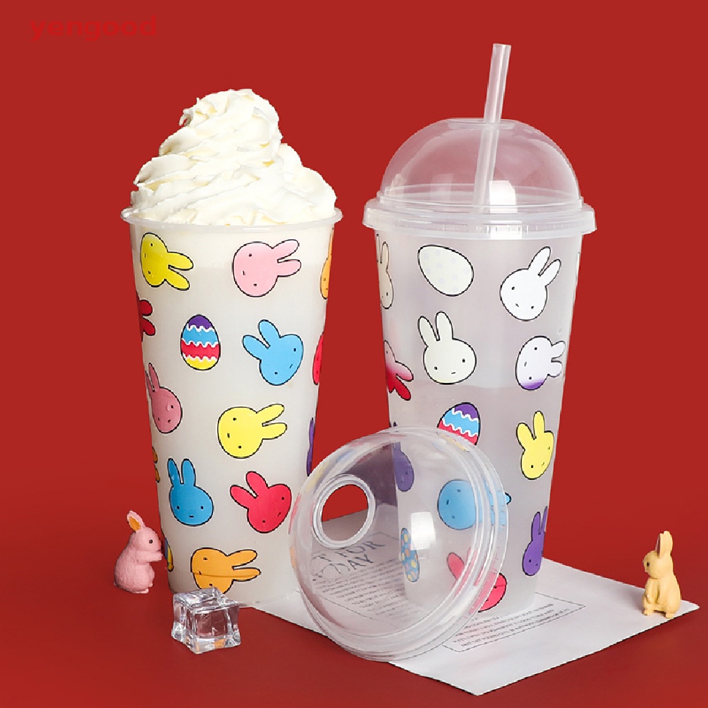 (YGD) Cốc Uống Nước Lạnh Bằng Nhựa Thay Đổi Màu Sắc Có Nắp Đậy Cho Tiệc Năm Mới