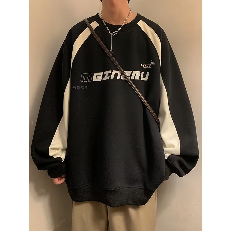 Áo Sweater Cổ Tròn Dáng Rộng Phong Cách Đường Phố Thời Trang Mùa Xuân 2023