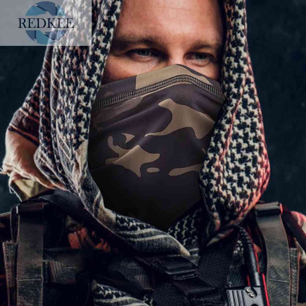 Khẩu Trang Che Phủ Cổ Họa Tiết Rằn Ri Dùng Khi Đạp Xe Ngoài Trời