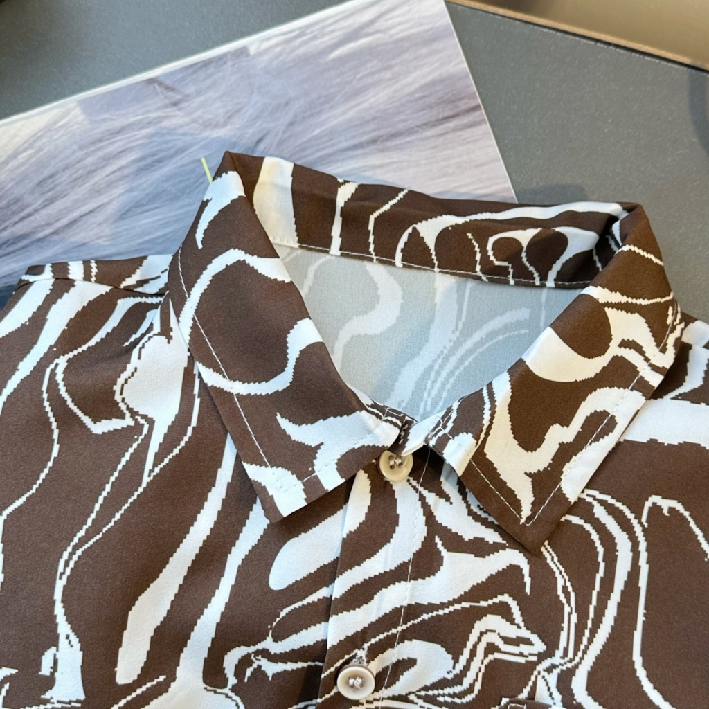 Hàng Mới Về Bộ Áo Sơ Mi Tay Ngắn + Quần Short In Họa Tiết Da Báo Thời Trang Mùa Hè Cho Bé Trai