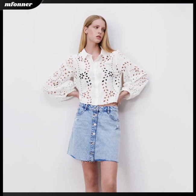 Áo Khoác Cardigan Tay Dài Phồng Thêu Họa Tiết Màu Sắc Thời Trang Cho Nữ