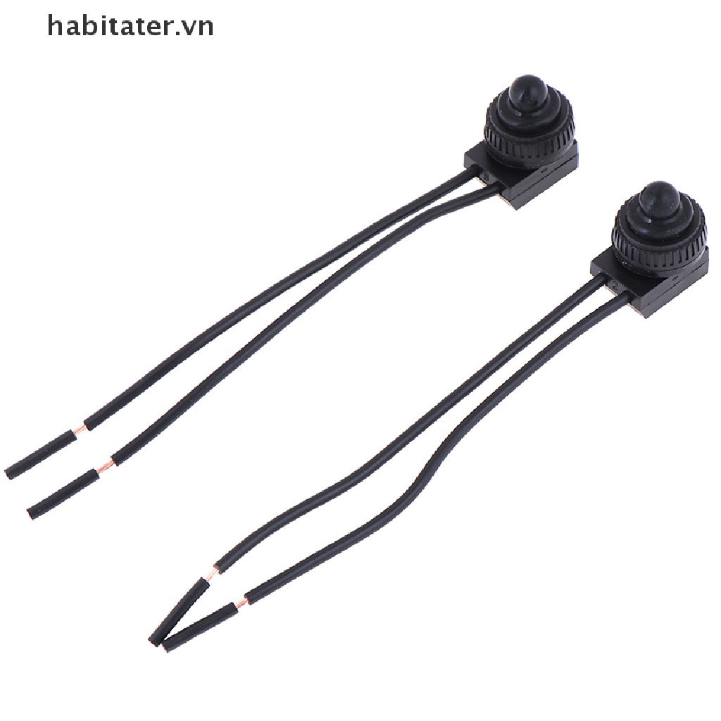 Set 2 Công Tắc Nhấn Tắt / Mở Chống Thấm Nước 12V Kèm Dây Dẫn 4 "