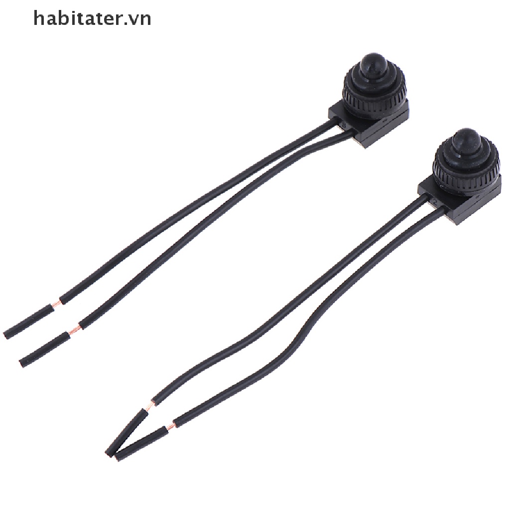 Set 2 Công Tắc Nhấn Tắt / Mở Chống Thấm Nước 12V Kèm Dây Dẫn 4 &quot;