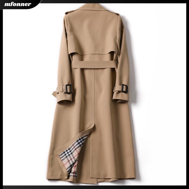 Mv Áo Khoác Dài Qua Gối Ôm Dáng Dài Qua Gối Hai Hàng Nút Cài Và Thắt Lưng Cho Nữ