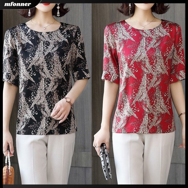 Áo Thun Nữ Tay Ngắn Cổ Tròn Dáng Rộng In Hình Thời Trang