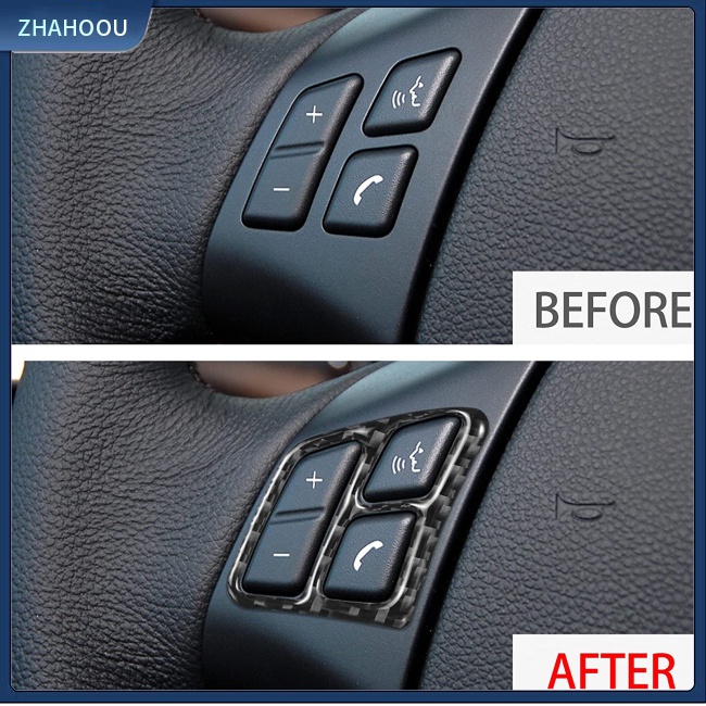 ☃Nhà Cửa☃ Bộ 2 Miếng Dán Khung Vô Lăng Xe Hơi Bmw E90 Old 3 Series Bằng Sợi Carbon