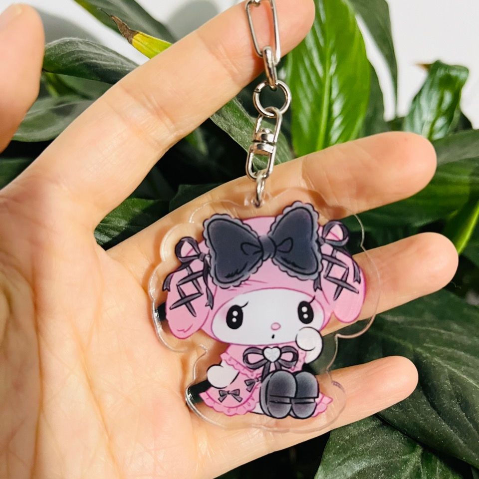 Móc Khóa Mèo Kitty Cơ Bắp Diablo Sanrio Lolita Mặt Dây Chuyền Túi Đi Học Cho Cặp Đôi Bạn Gái Kuromi Dễ Thương-Rosser2