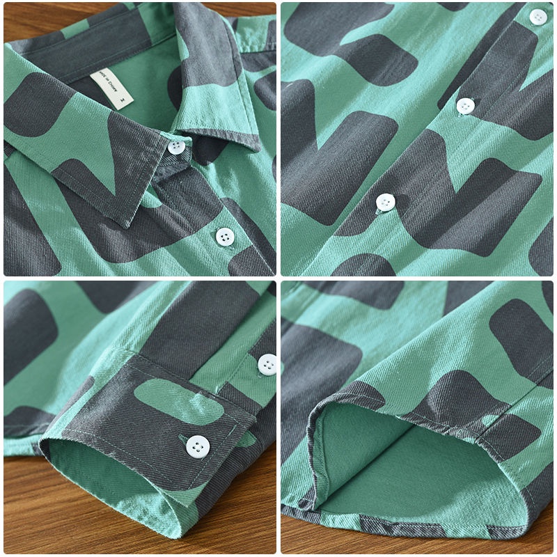 Áo Khoác Sơ Mi In Chữ Thời Trang Xu Hướng Nhật Bản