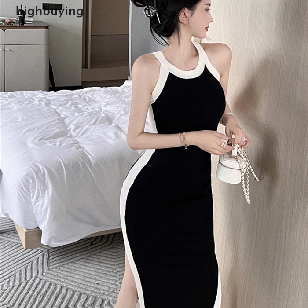 Đầm Dệt Kim Ôm Dáng Không Tay Xẻ Tà Quyến Rũ Cho Nữ
