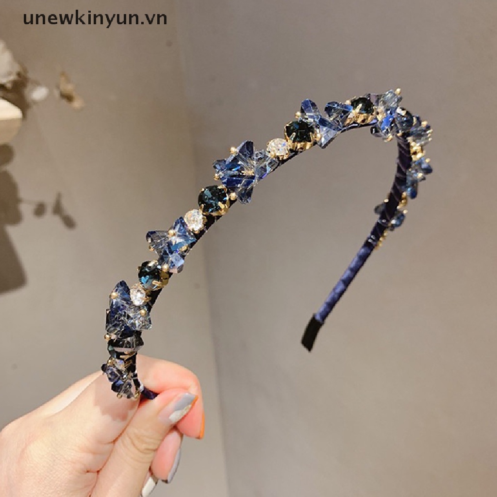 Băng Đô Hoa Đính Đá Thủy Tinh Thủ Công Phong Cách Bohemian