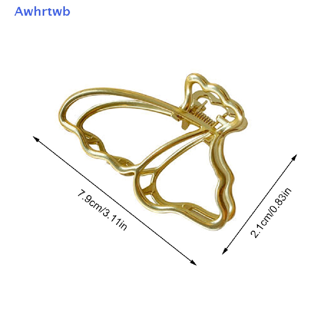 Kẹp Tóc Hình Bướm Bằng Kim Loại Màu Vàng Phong Cách Vintage Thanh Lịch Thời Trang Mới