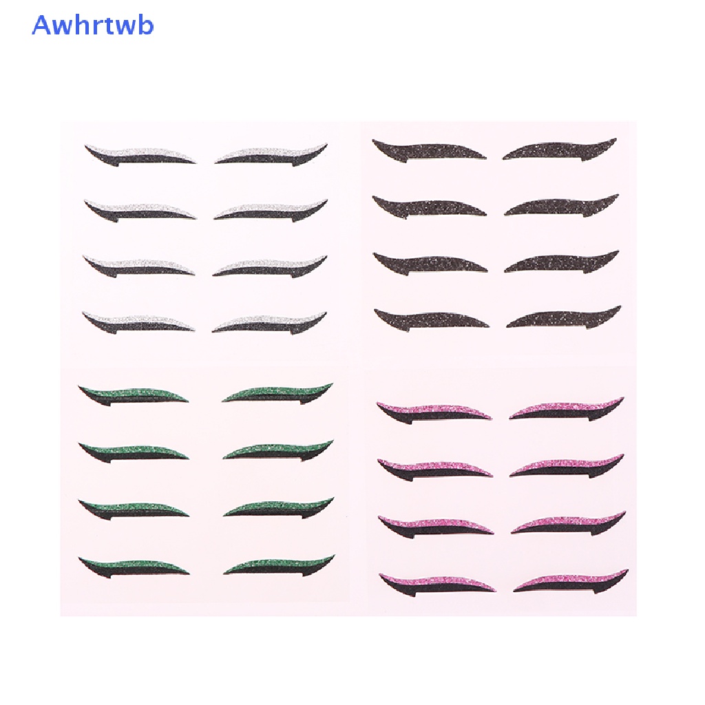 Set 4 Cặp Lông Mi Giả 3D Tự Dính Kim Tuyến Kèm Bút Kẻ Mắt Mới