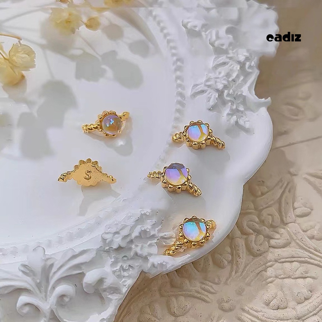 Bộ 5 Đá Đính Trang Trí Móng Tay Lấp Lánh DIY