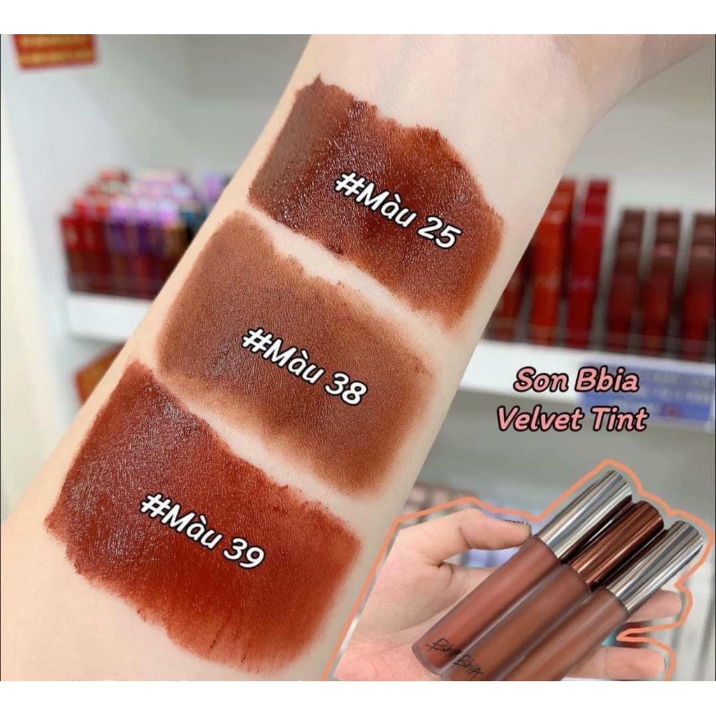 Son kem A12 25 39 đỏ nâu BIAA hàng handmade nắp bạc chất son lì mịn môi lên màu chuẩn
