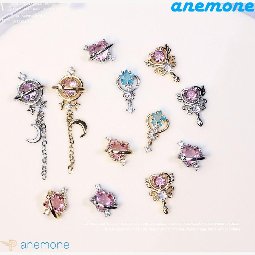 Phụ Kiện Trang Trí Móng Tay Nghệ Thuật Hình Mặt Trăng Và Mặt Trời Bằng Hợp Kim